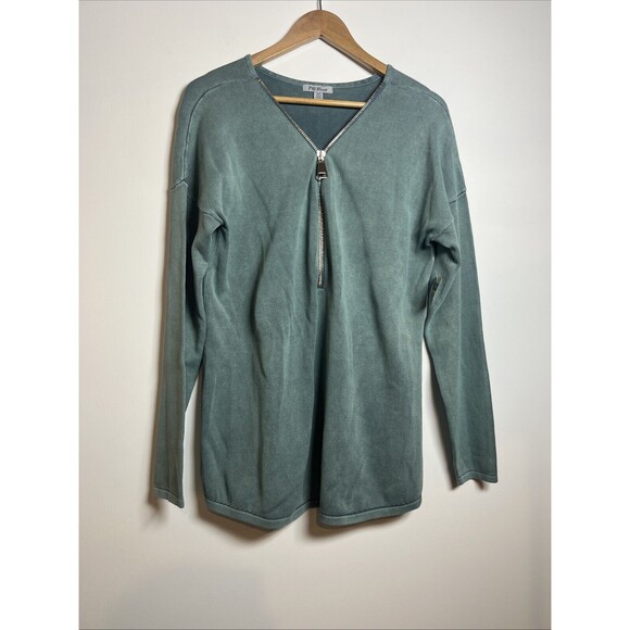 PBJ Blues 1/2 Zip Sweater. Color: Deep Sea 100% Cotton Size M NWT - Picture 1 of 4